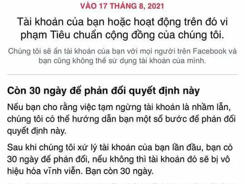 Vì sao hàng loạt tài khoản Facebook tại Việt Nam có nguy cơ bị khóa vĩnh viễn?